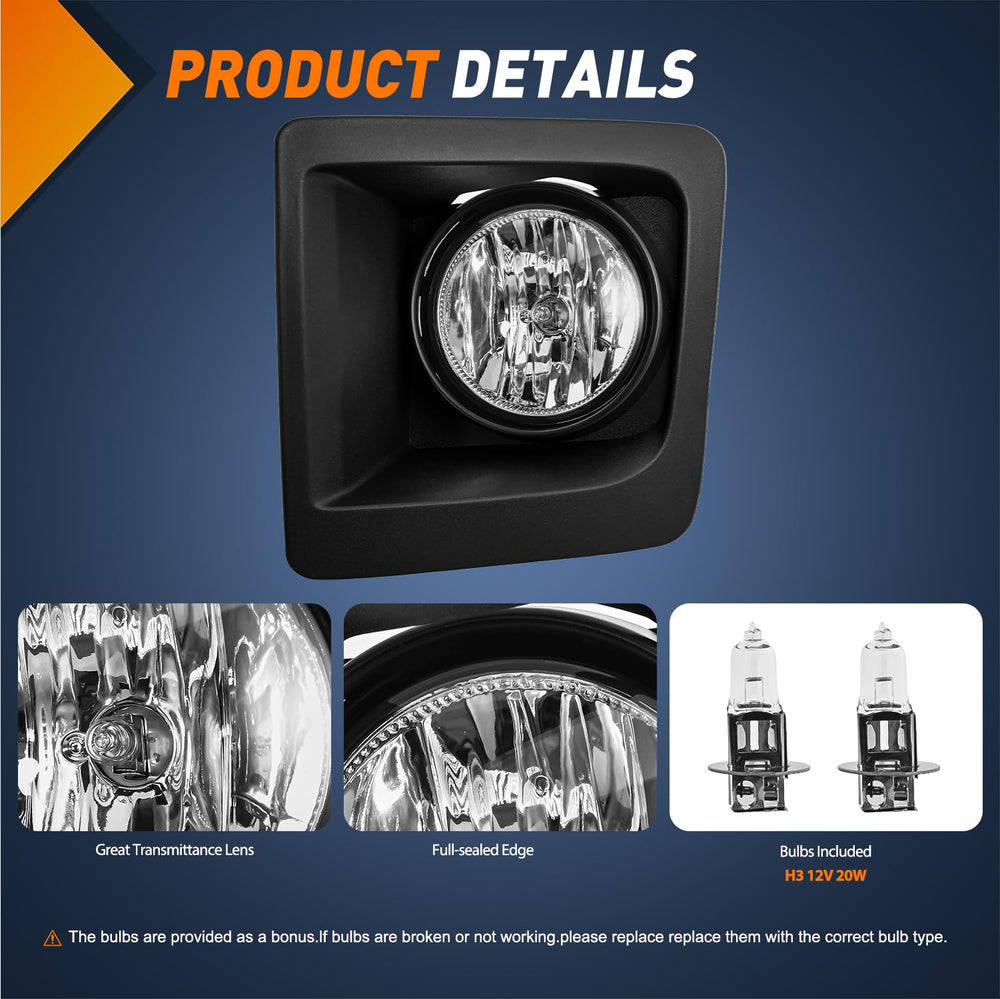 Nilight fog lights assembly for 2014-2015 Sierra right passenger side enhances road illumination