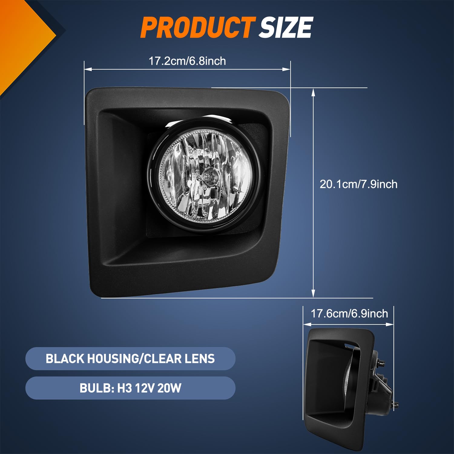 Nilight clear lens fog light assembly for sharper light transmission
