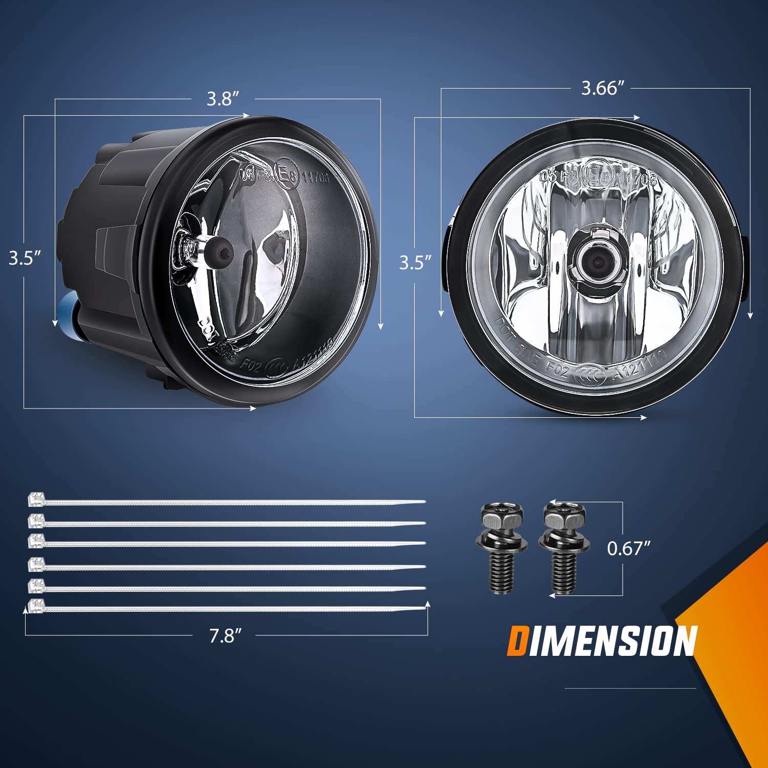 Nilight DOT SAE compliant fog light for safe road use