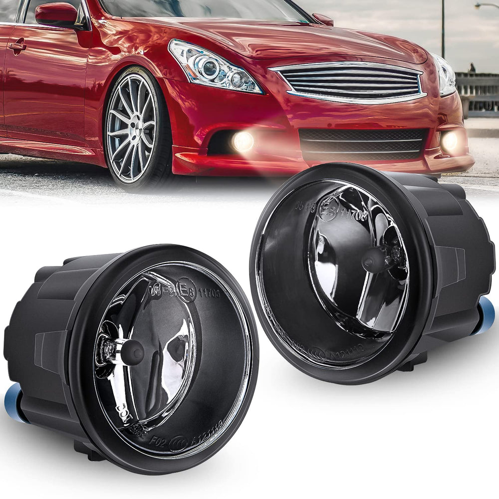Nilight fog lights assembly on Infiniti FX35 front view enhances nighttime visibility
