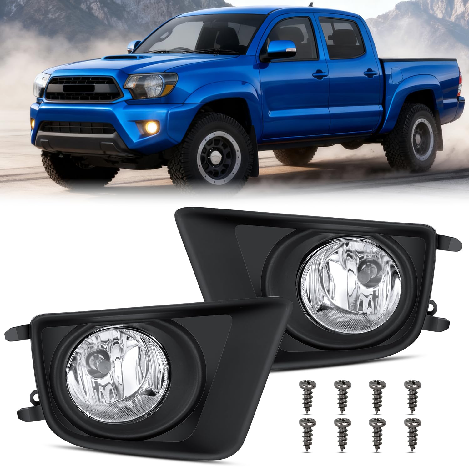 Nilight fog lights assembly for Toyota Tacoma 2012-2015 driver side improves night visibility