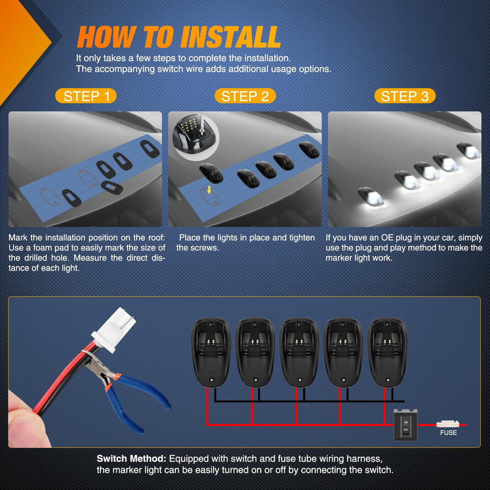 Nilight four-step installation guide simplifies mounting on 12V vehicles.