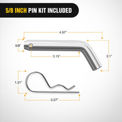 Nilight Fusion 2-inch receiver shank shown for easy installation.