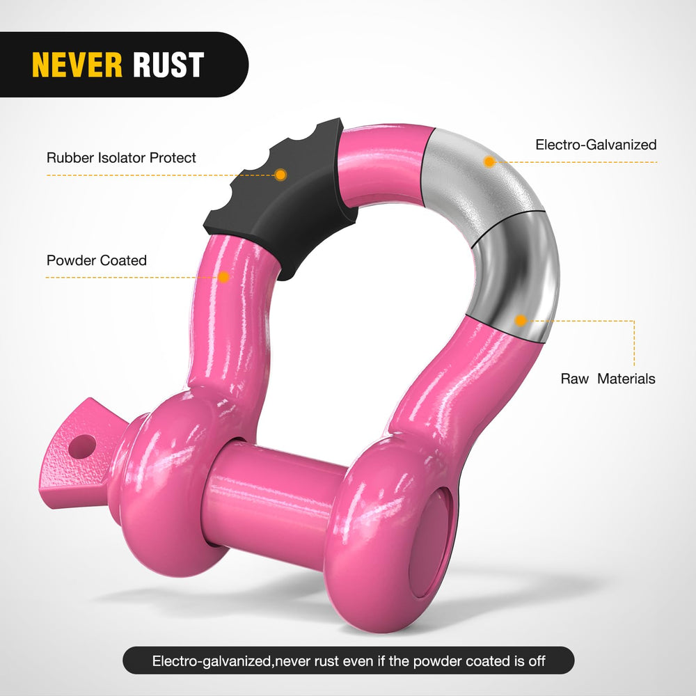 Nilight shackles with galvanized and powder-coated finish resisting corrosion