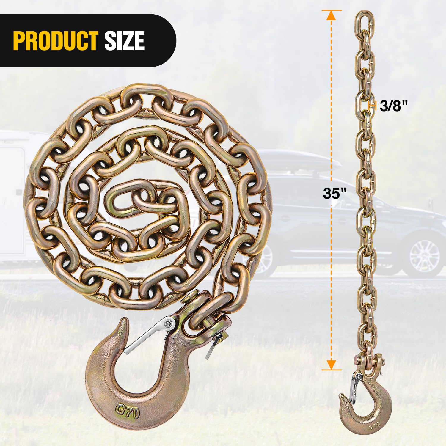 Nilight forged hooks with safety clips provide secure attachment during towing.