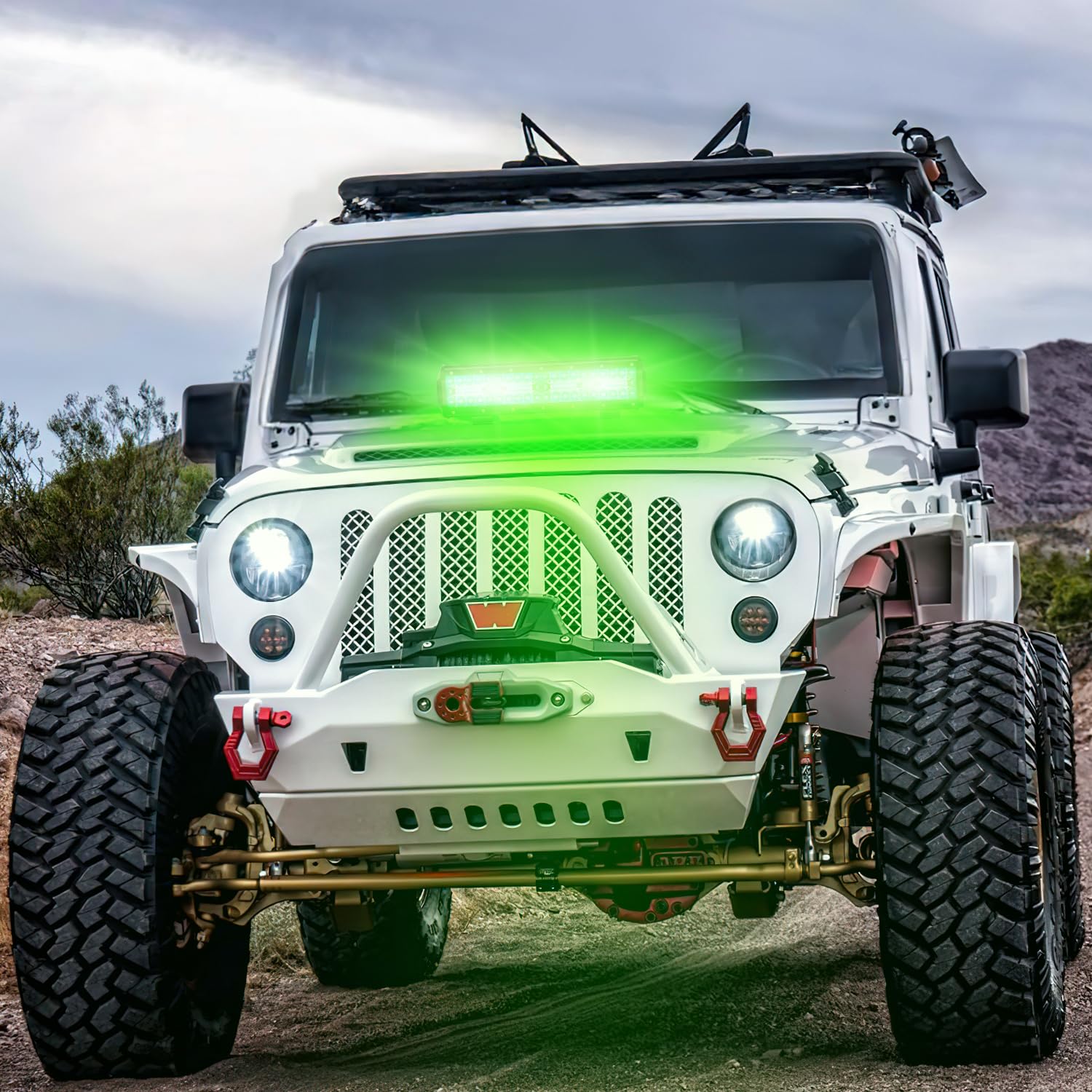 Nilight green LED light bar in night fishing setup for clearer cues