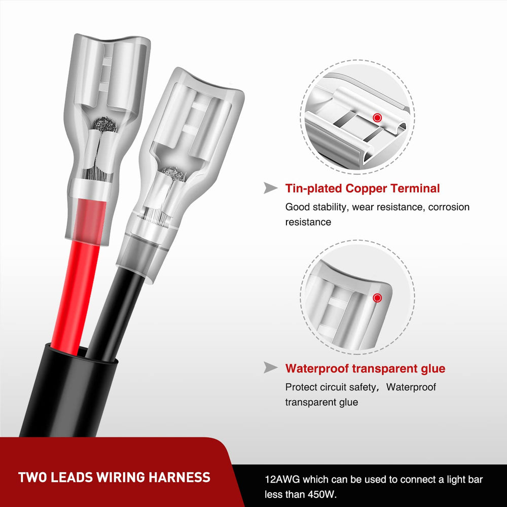 Nilight harness protected by rubber insulation for durable weather resistance.