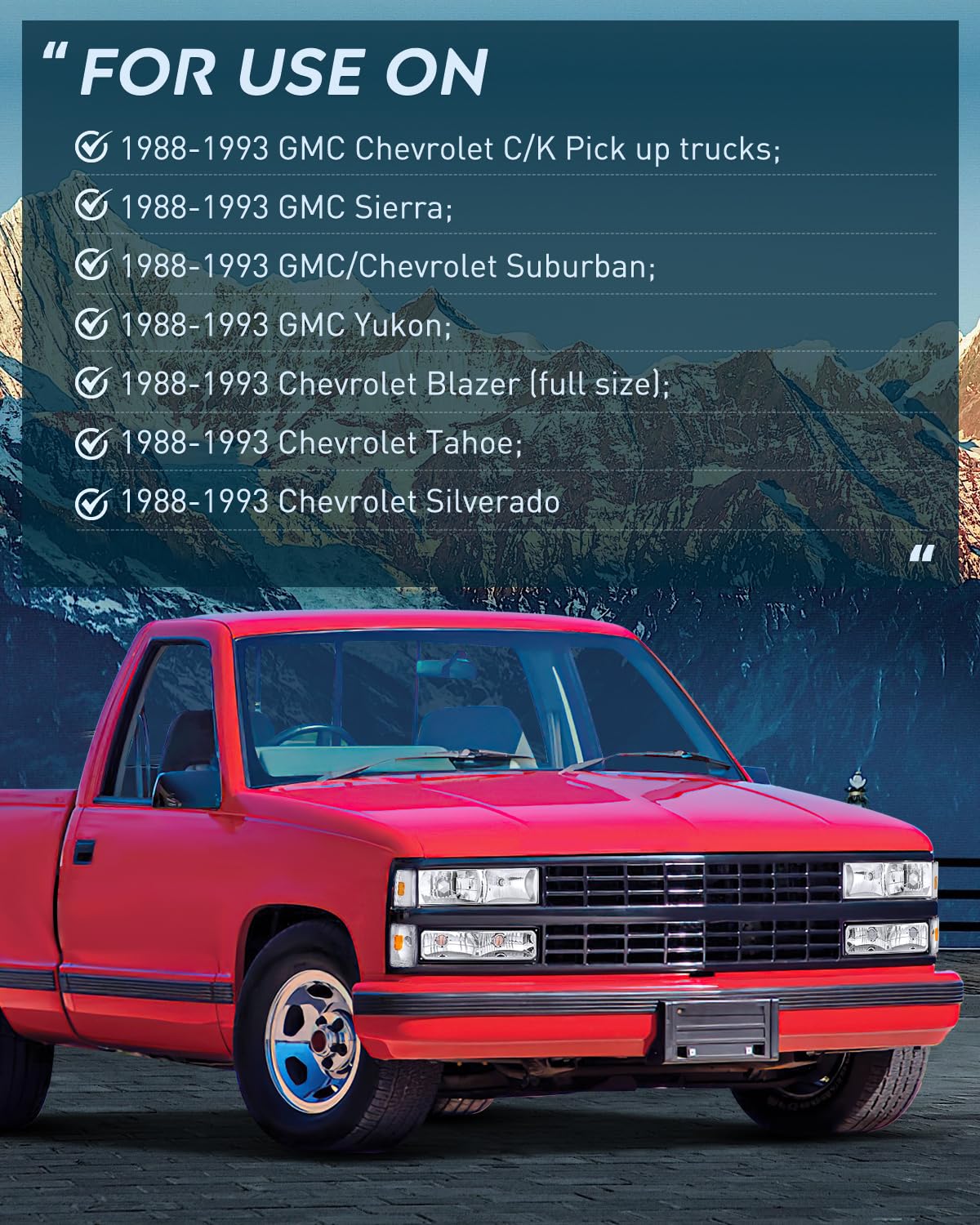 Nilight headlight pair enhances classic truck aesthetics and visibility.