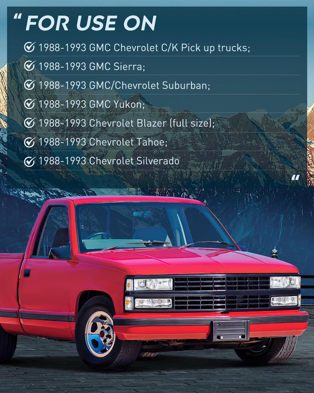 Nilight headlight pair enhances classic truck aesthetics and visibility.