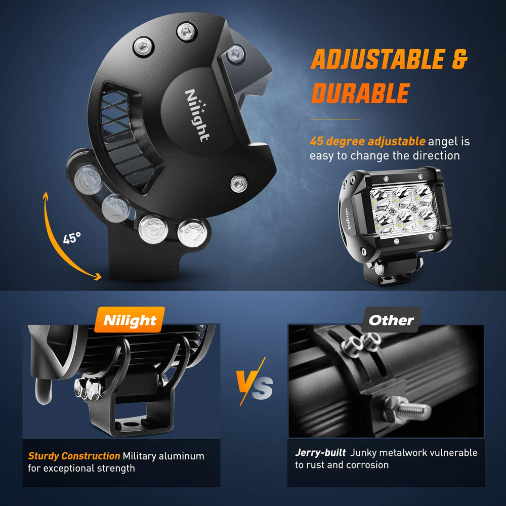 Nilight die-cast aluminum housing maintains cooler operation and durability.