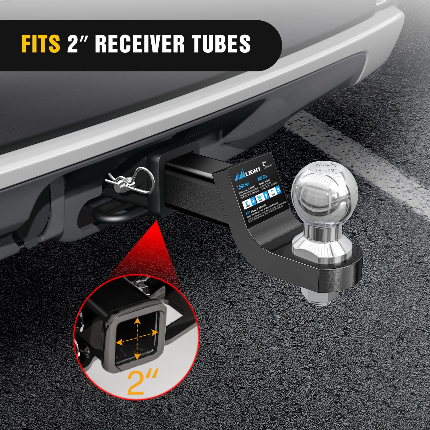 Nilight heavy-duty design rated to 7,500 lbs gross trailer weight.