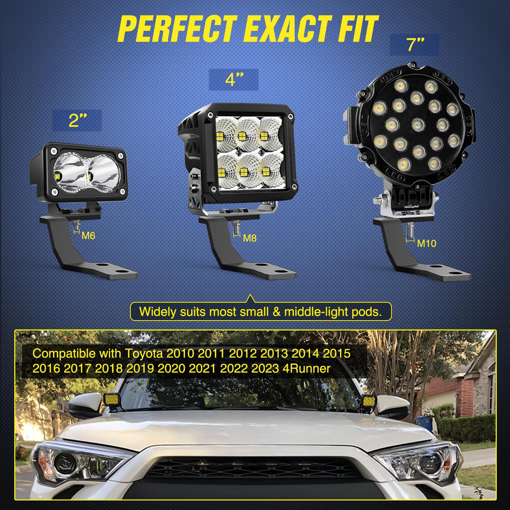 Nilight heavy-duty aluminum bracket with CNC precision for long-lasting support.