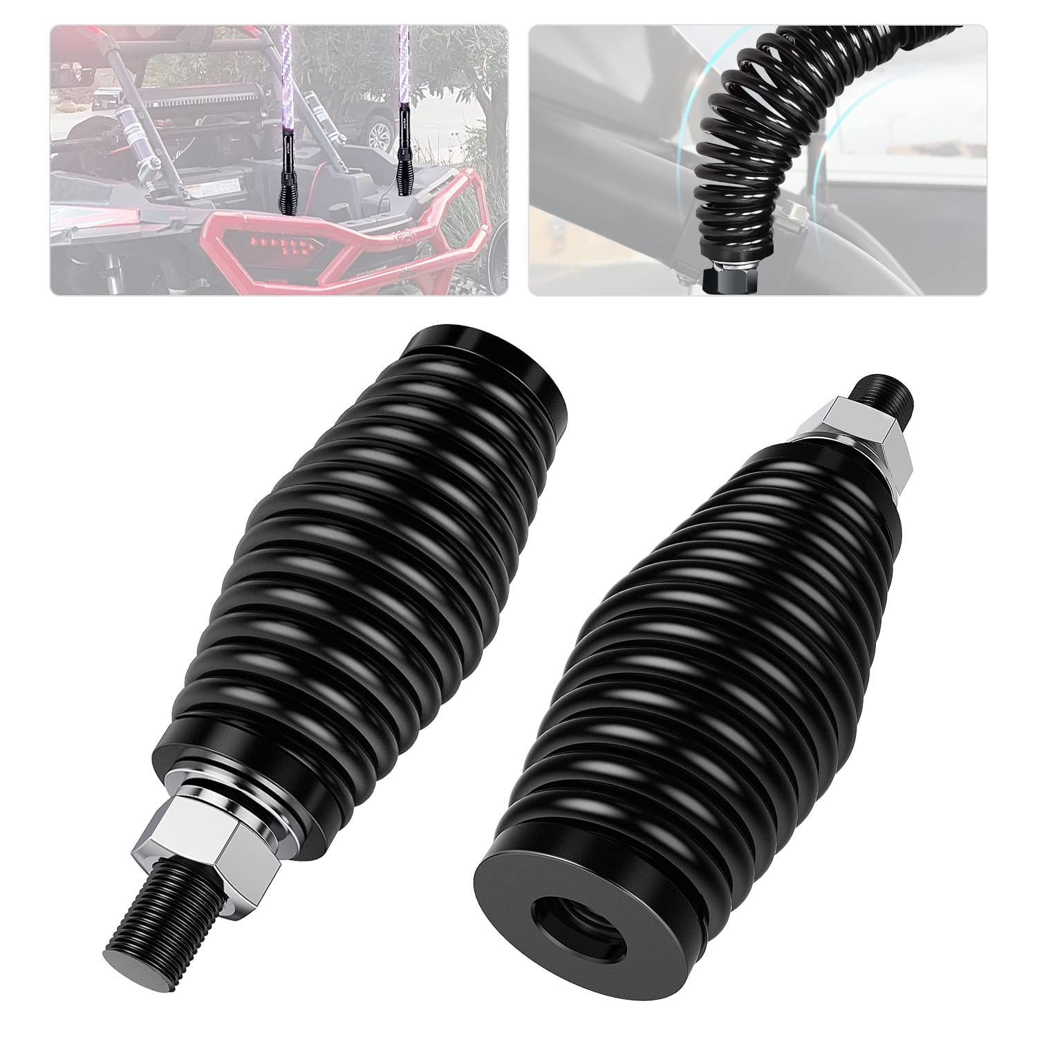 Nilight heavy-duty barrel spring base assembly for secure whip lights on rugged off-road machines.