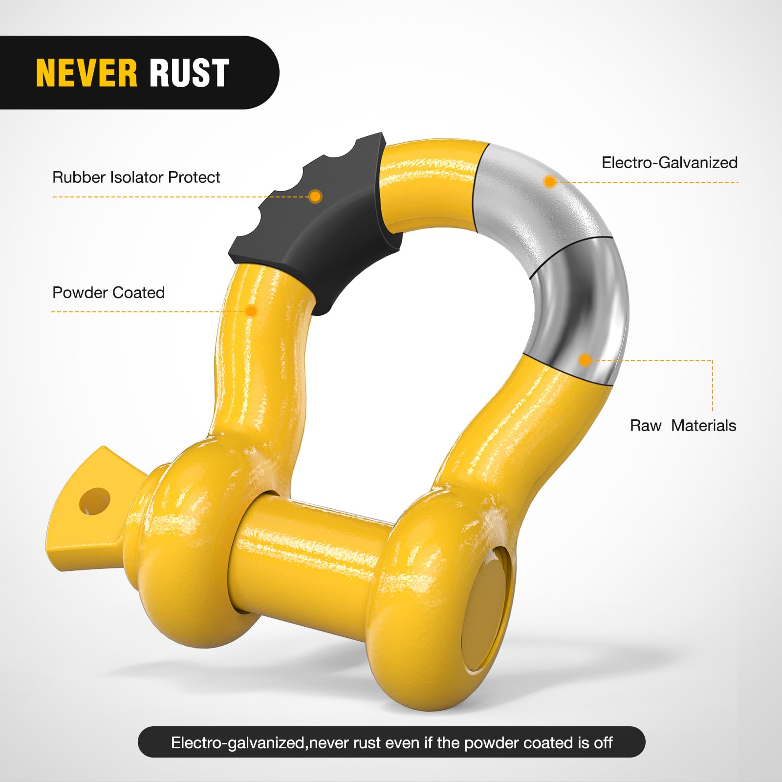 Nilight heavy-duty tow shackle with robust design for off-road recoveries