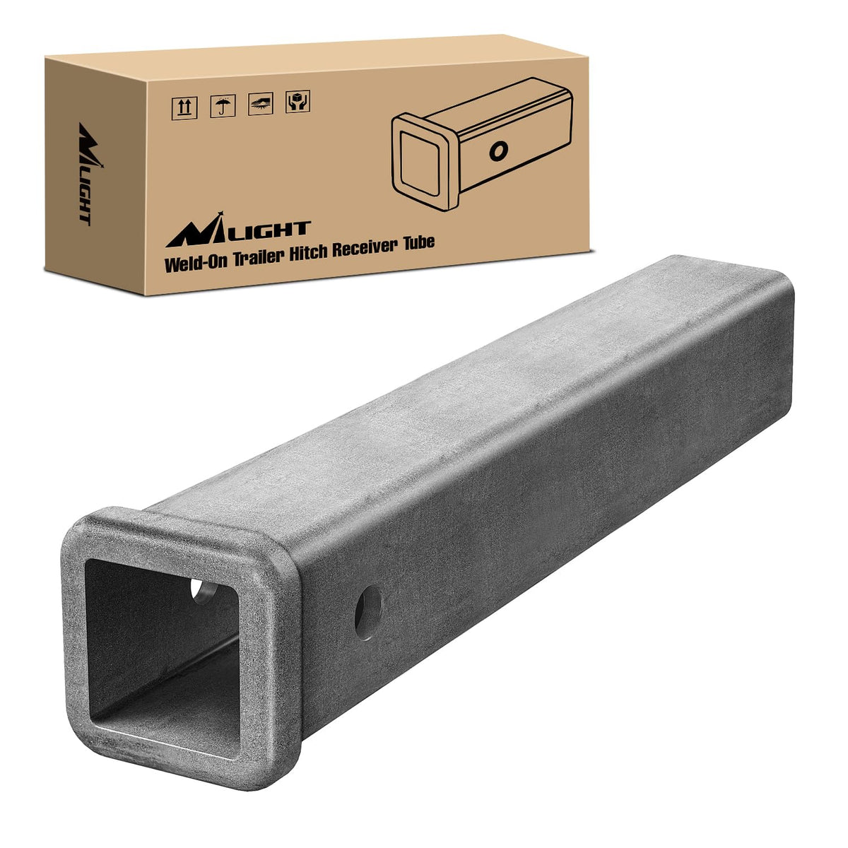 Nilight hitch adapter 2x12 combo bar showing compatibility with 2x2 shanks for versatile towing.
