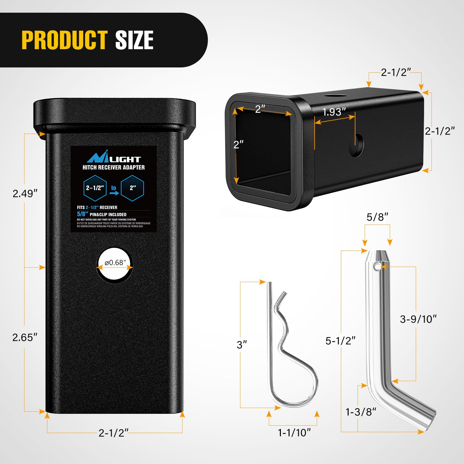 Nilight adapter with concave-groove design for smoother hitch insertion