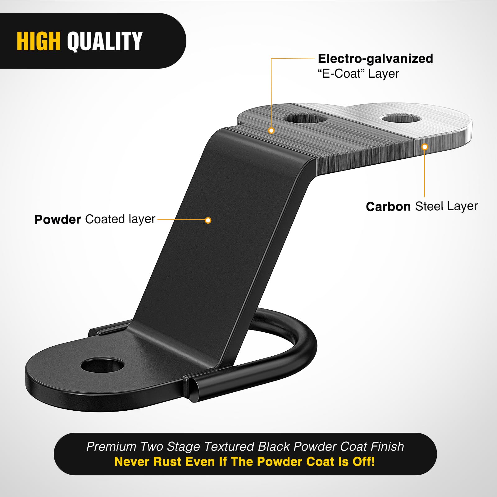 Nilight hitch with 3/4 inch ball hole for secure trailer mounting.