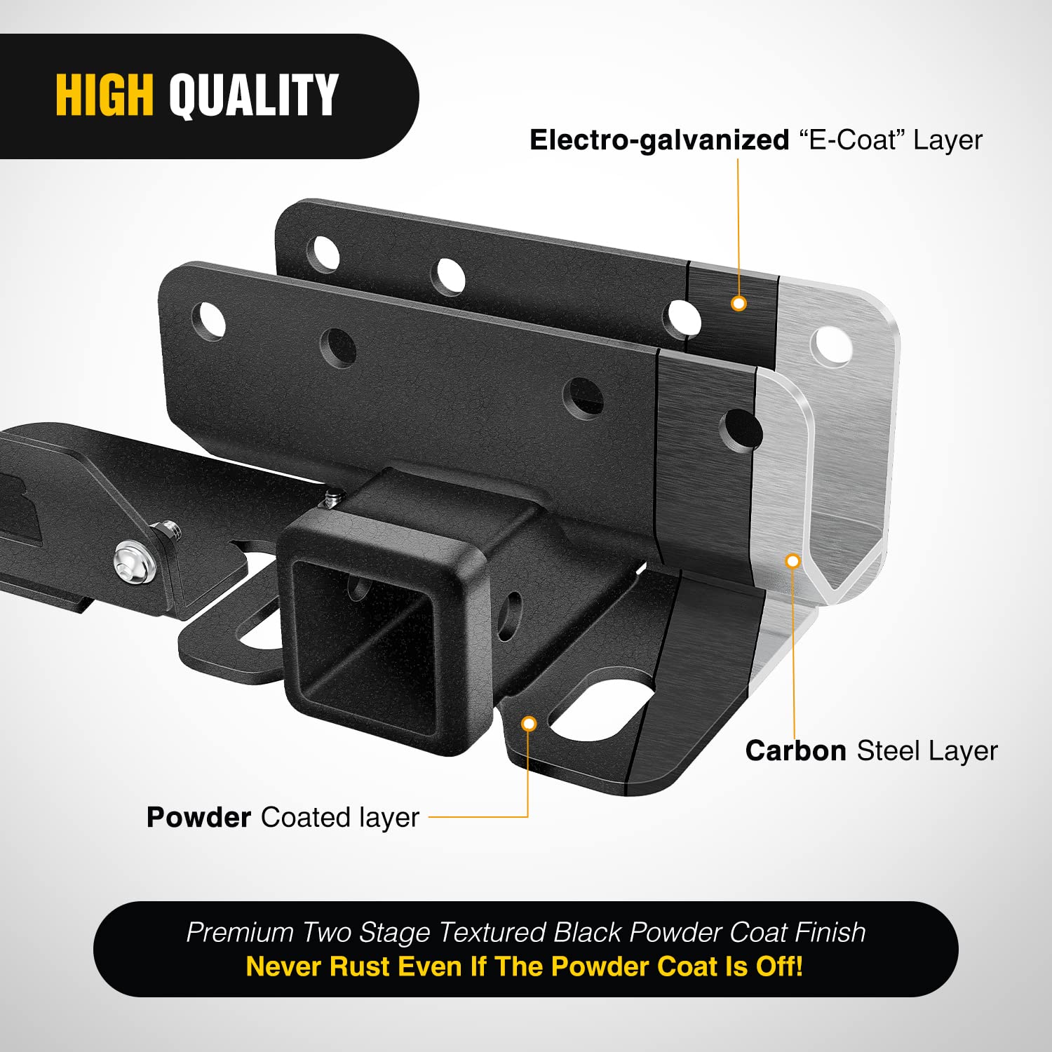 Nilight hitch cover in black protecting the receiver