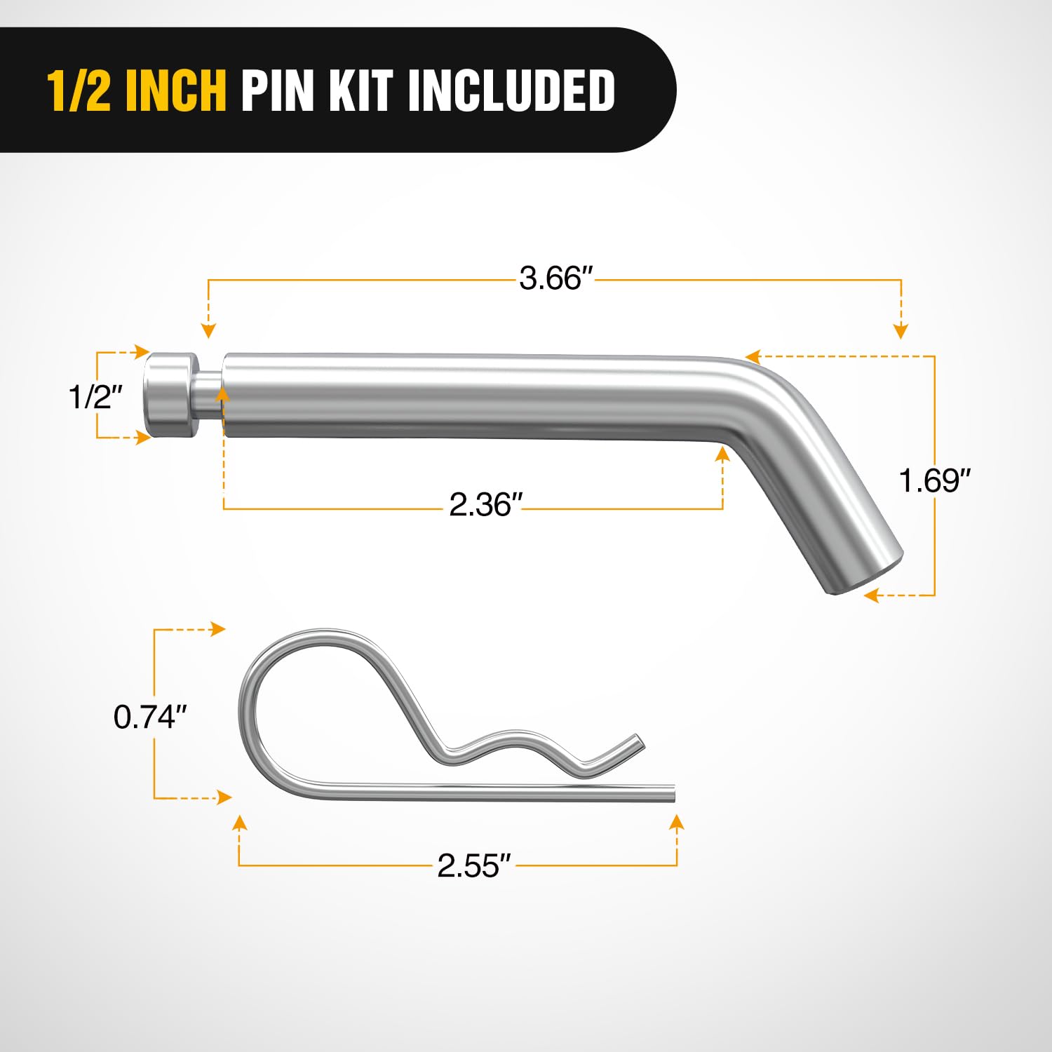 Closeup of 1-1/4 inch receiver shank for versatile compatibility