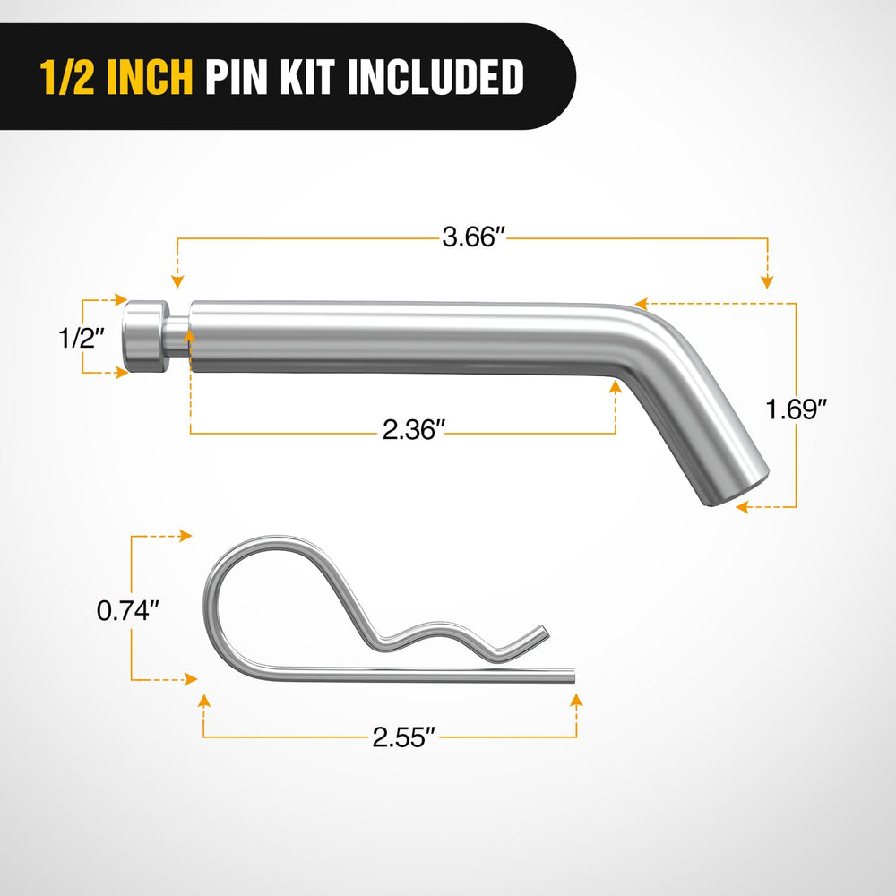 Closeup of 1-1/4 inch receiver shank for versatile compatibility
