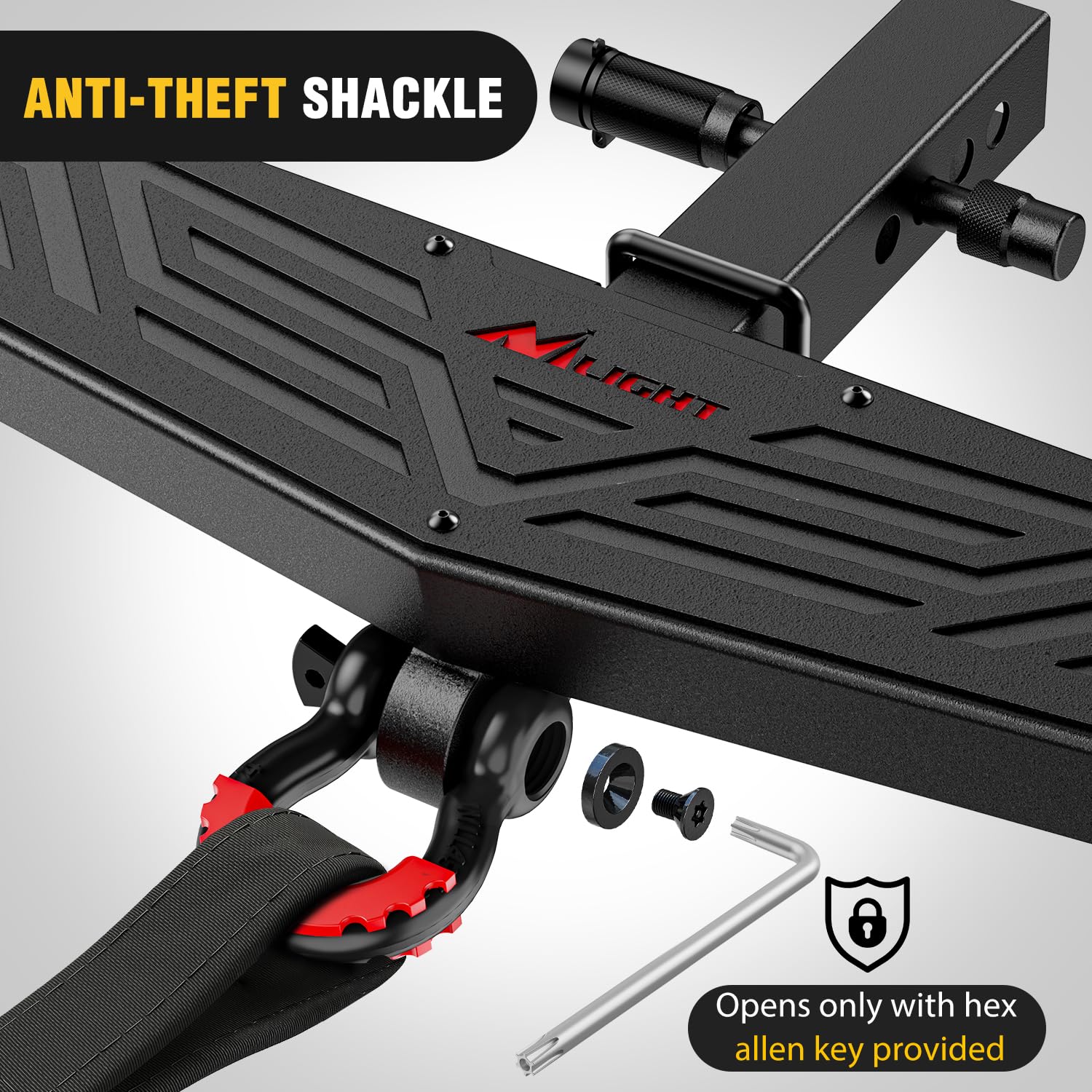 Nilight rugged steel with black coating resists rust and weathering.