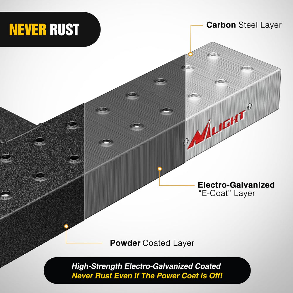 Nilight hitch step with rust-proof coating withstands outdoor weather