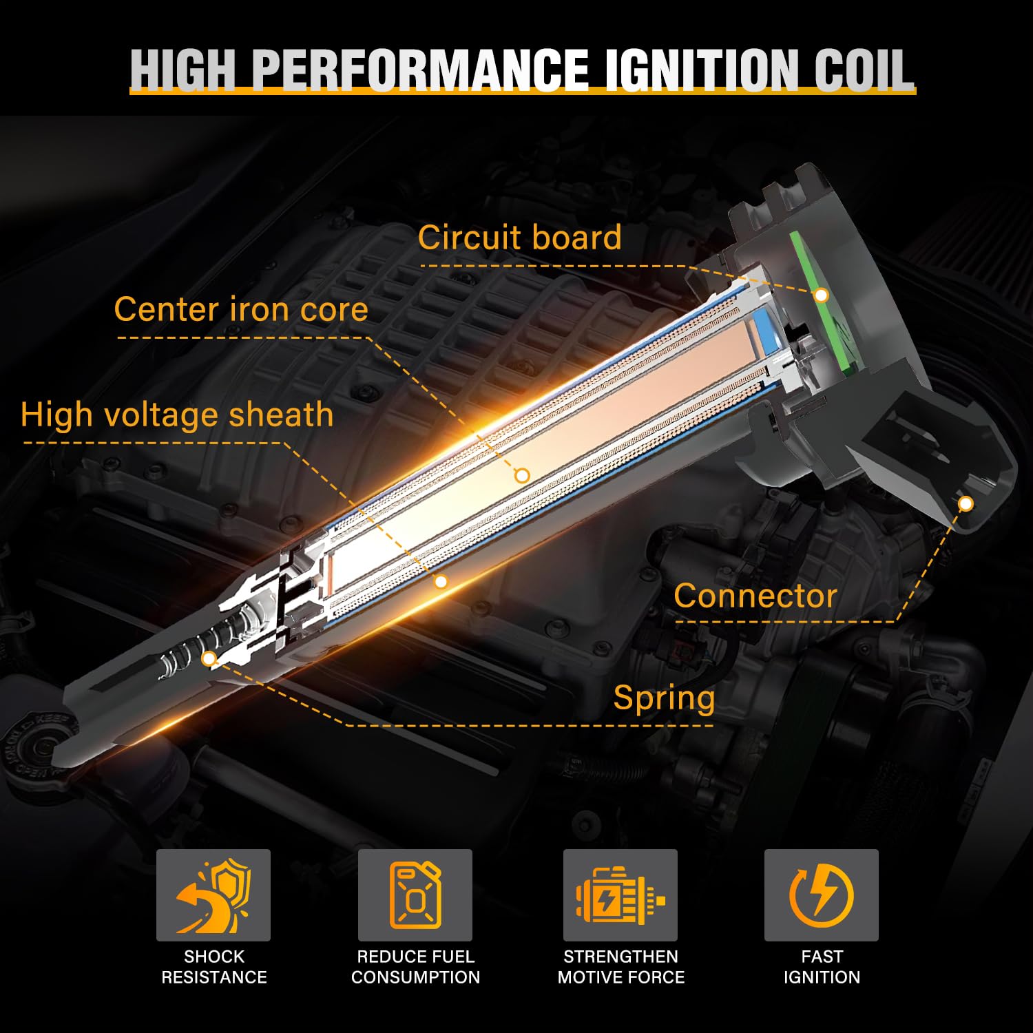Nilight UF651 coil label displaying OE numbers to verify fitment
