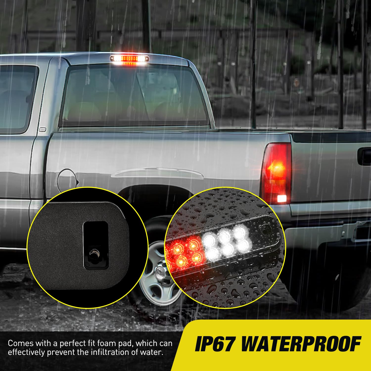 Nilight foam pad included for a secure waterproof seal during install