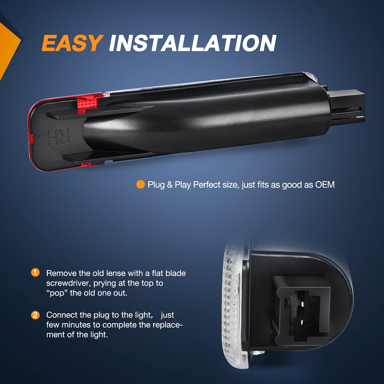 Nilight installation guide image depicting quick plug-and-play fit.