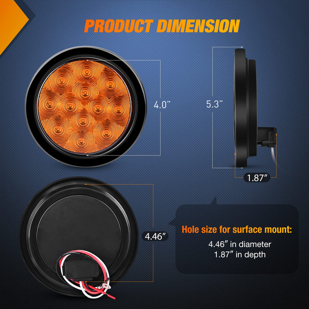 Nilight IP67 waterproof amber tail light keeps visibility in all weather