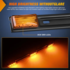 Nilight IP67 waterproof housing protects amber marker lights in all weather.