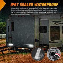 Nilight IP67 waterproof lens and shell resist rain and splashes.