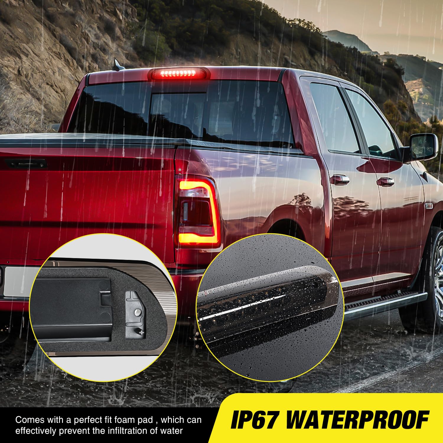 Nilight IP67 waterproof seal keeps light reliable in rain and snow