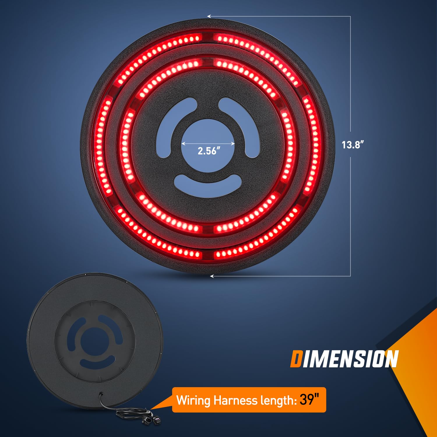 Jeep Wrangler JL spare tire light shows plug-and-play installation on the spare wheel.