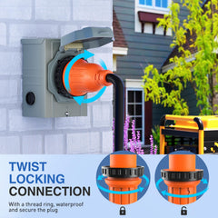 Nilight L14-30P inlet box with locking connector for secure connections.