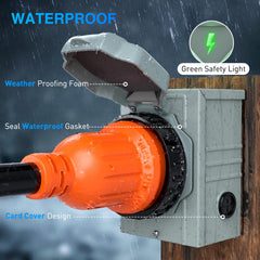 Nilight L14-30R receptacle providing weatherproof access in harsh conditions.
