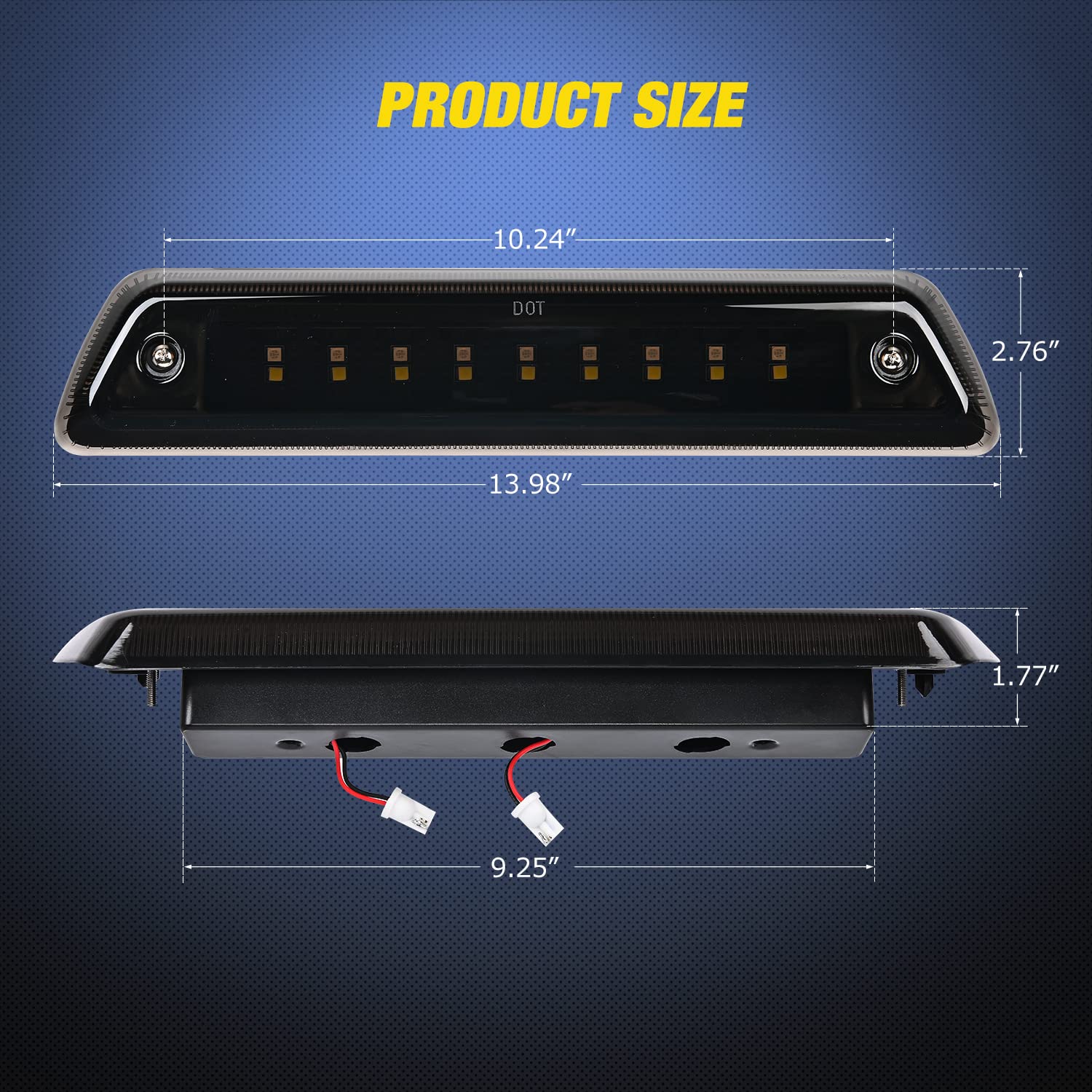Nilight 18-LED assembly closeup showing bright brake and cargo illumination