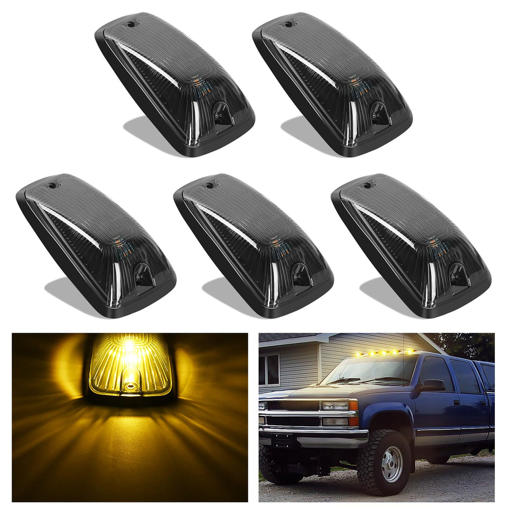 Nilight 5-LED cab marker lights with smoked amber lens for durable visibility