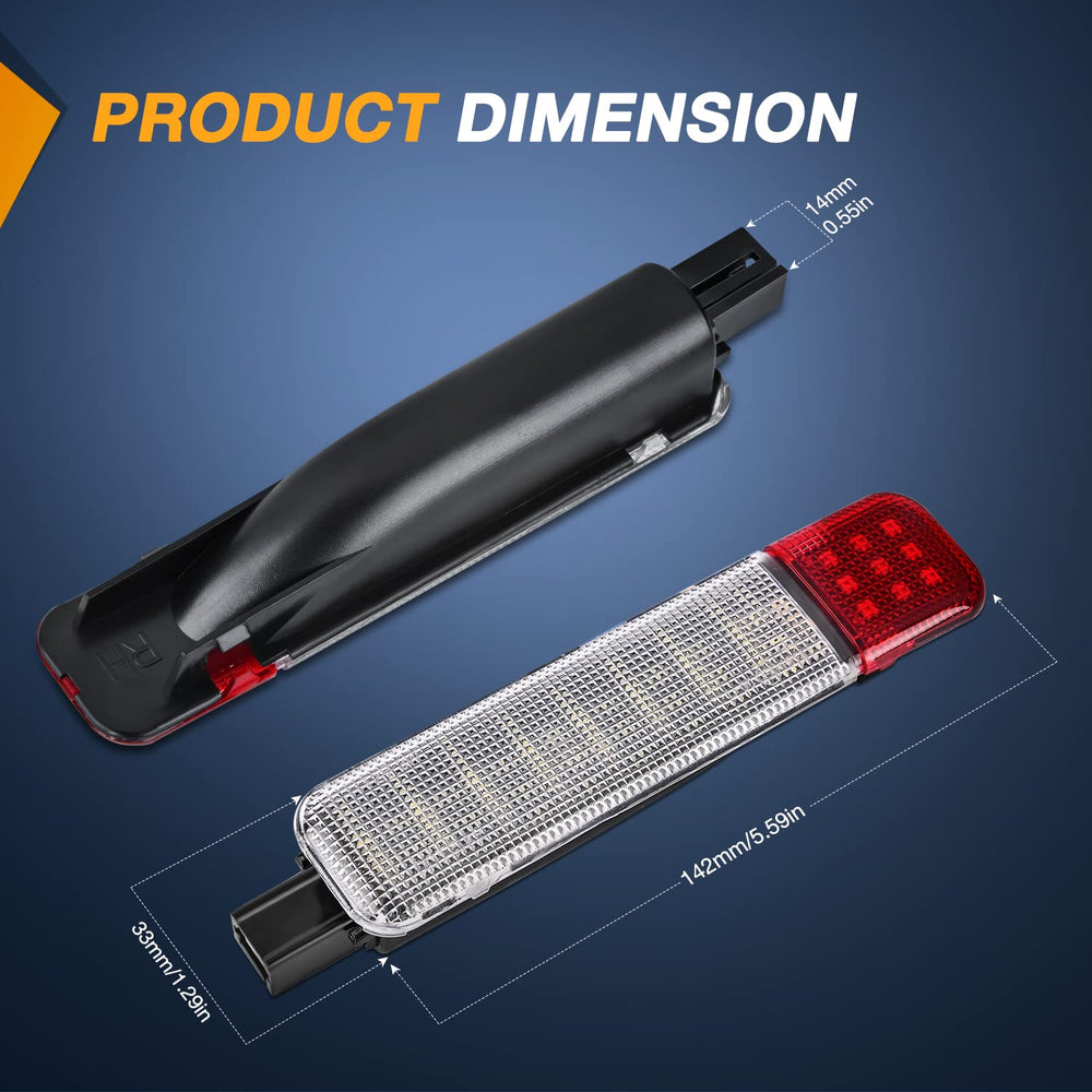 Nilight LED chips close-up showing bright, durable lighting for vehicle doors.