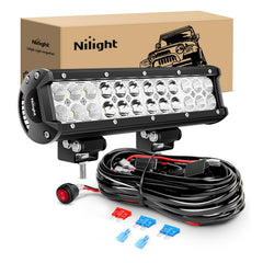 Nilight 12-inch LED light bar front view for versatile truck mounting.