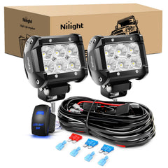 Nilight LED light bar 18W flood front view for clear off-road visibility