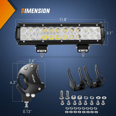 Nilight 72W beam-pattern close-up shows bright, wide illumination.