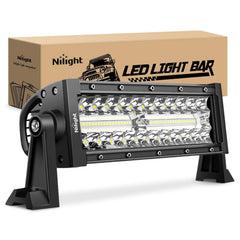 Nilight 9.5 inch triple row LED light bar front view improves off road visibility.