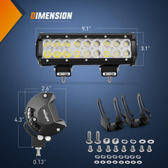 Nilight 9-inch LED light bar aluminum housing for rugged durability