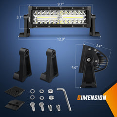 Nilight light bar shows triple row beam and versatile coverage for driving.