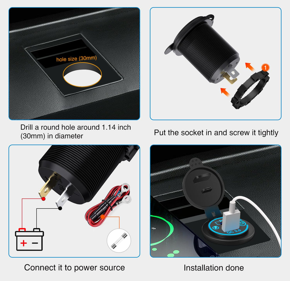 Nilight LED on-off touch switch for easy control and battery saver.