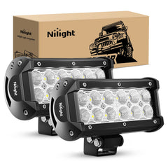 Nilight Led Pods 6.5-inch flood beam pair delivering broad nighttime visibility for safe driving.