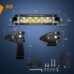 Nilight LED pods 7-inch side view shows rugged installation flexibility