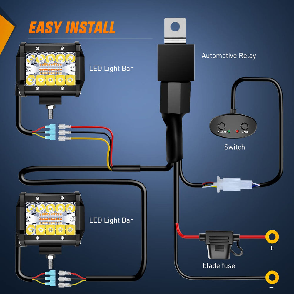Nilight LED pods at night demonstrating beam reach and road visibility.