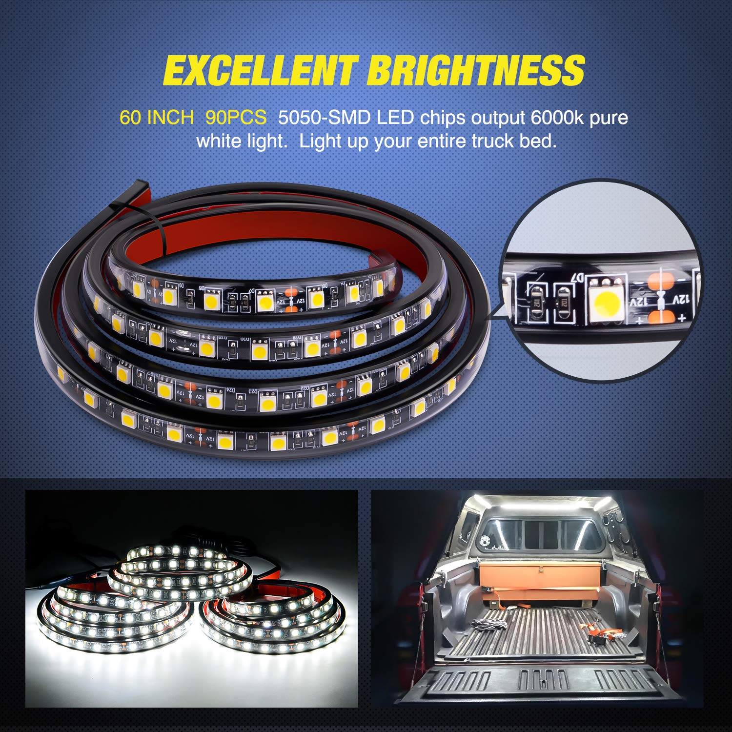 Nilight adhesive-backed strip delivers secure mounting in tight spaces.